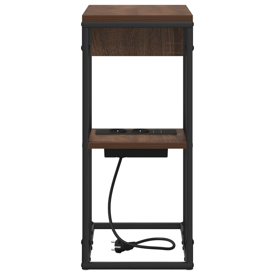 Nachtkastje Bruin eiken 41.5 x 26 x 60.5 cm Bewerkt hout