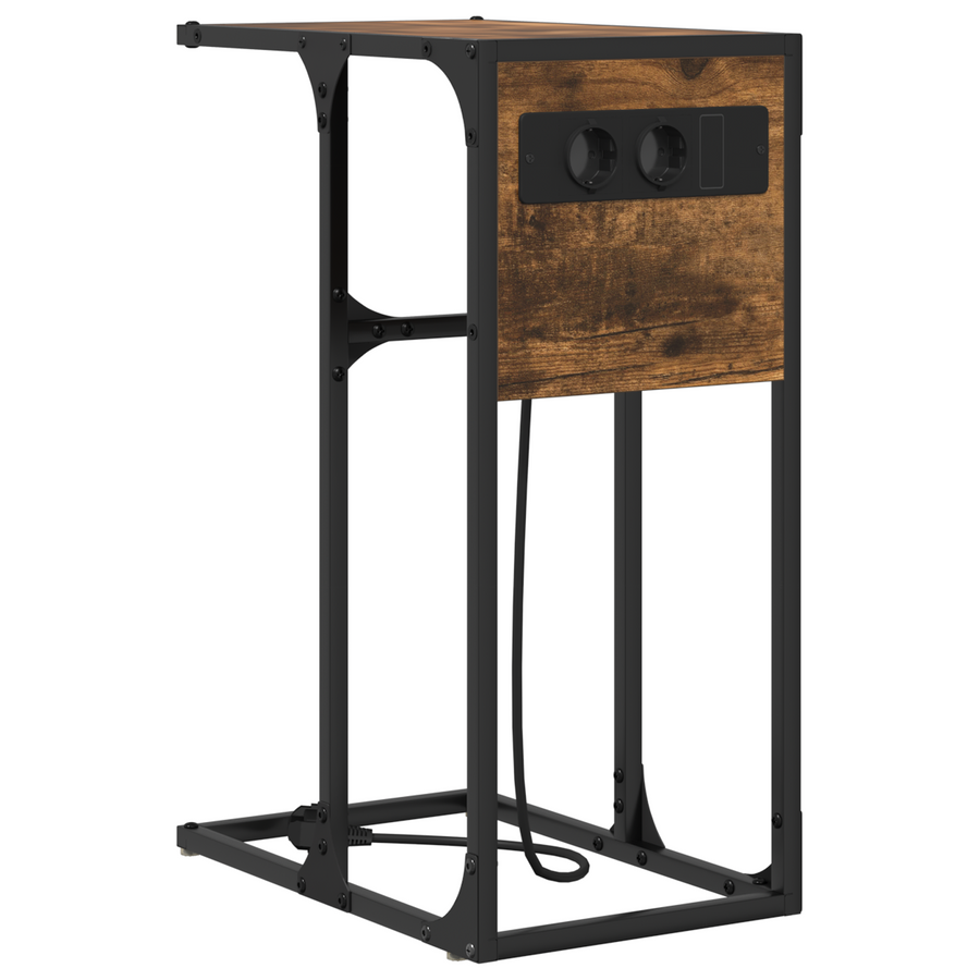 Nachtkastje Gerookt eiken 41.5 x 26 x 60.5 cm Bewerkt hout