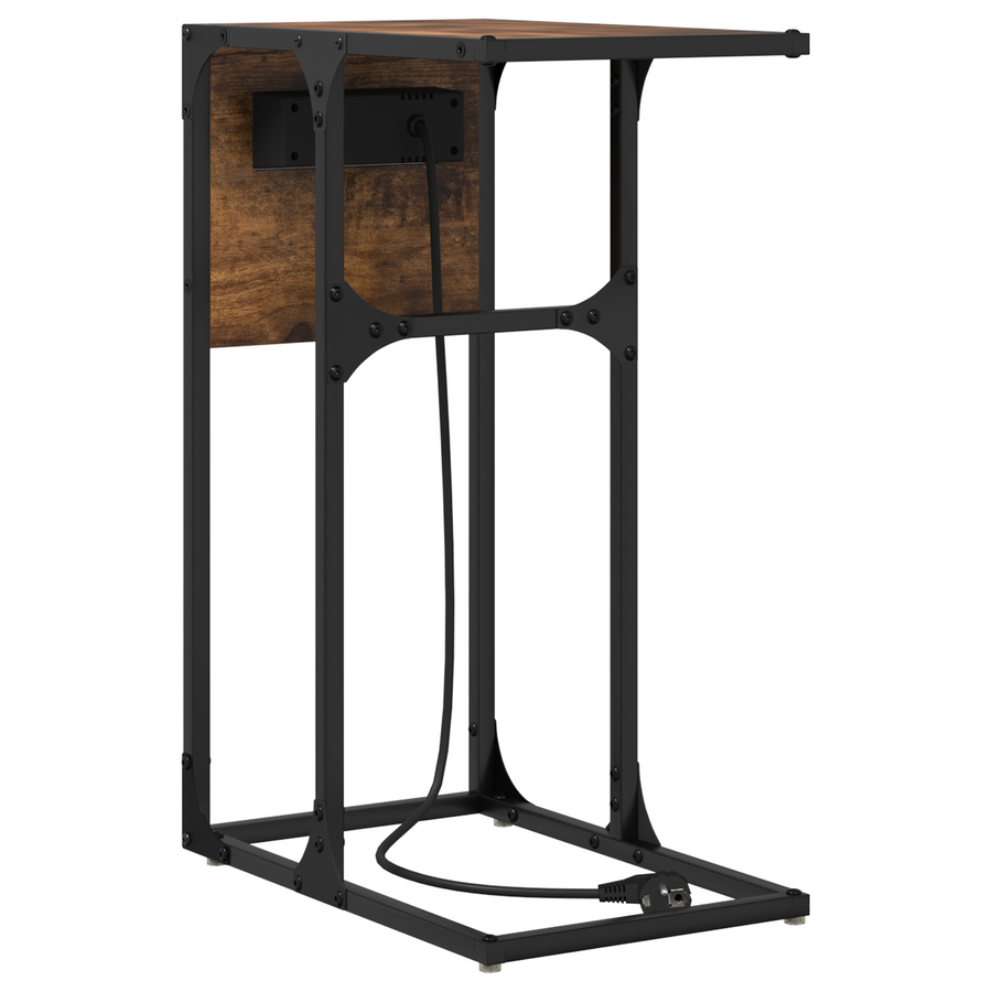 Nachtkastje Gerookt eiken 41.5 x 26 x 60.5 cm Bewerkt hout