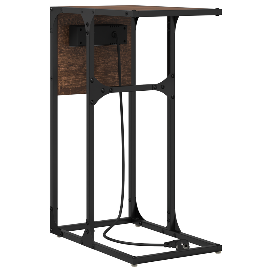 Nachtkastje bruin eikenkleur 41.5 x 26 x 60.5 cm Bewerkt hout