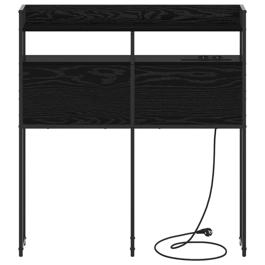 Opberghoofdbord Zwart eiken 75 cm Bewerkt hout