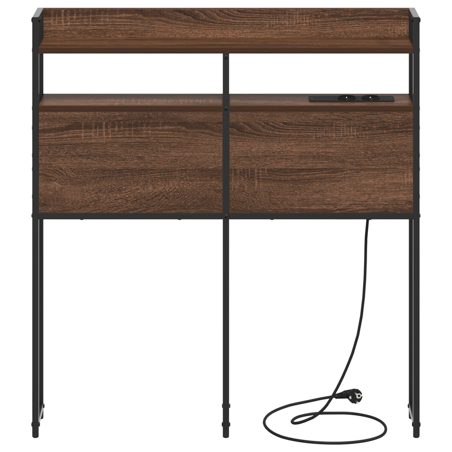 Opberghoofdbord bruin eikenkleur 75 cm Bewerkt hout