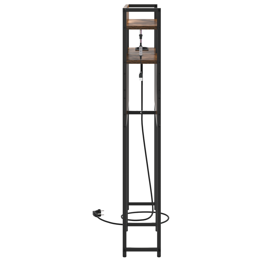 Opberghoofdbord Gerookt eiken 80 cm Bewerkt hout