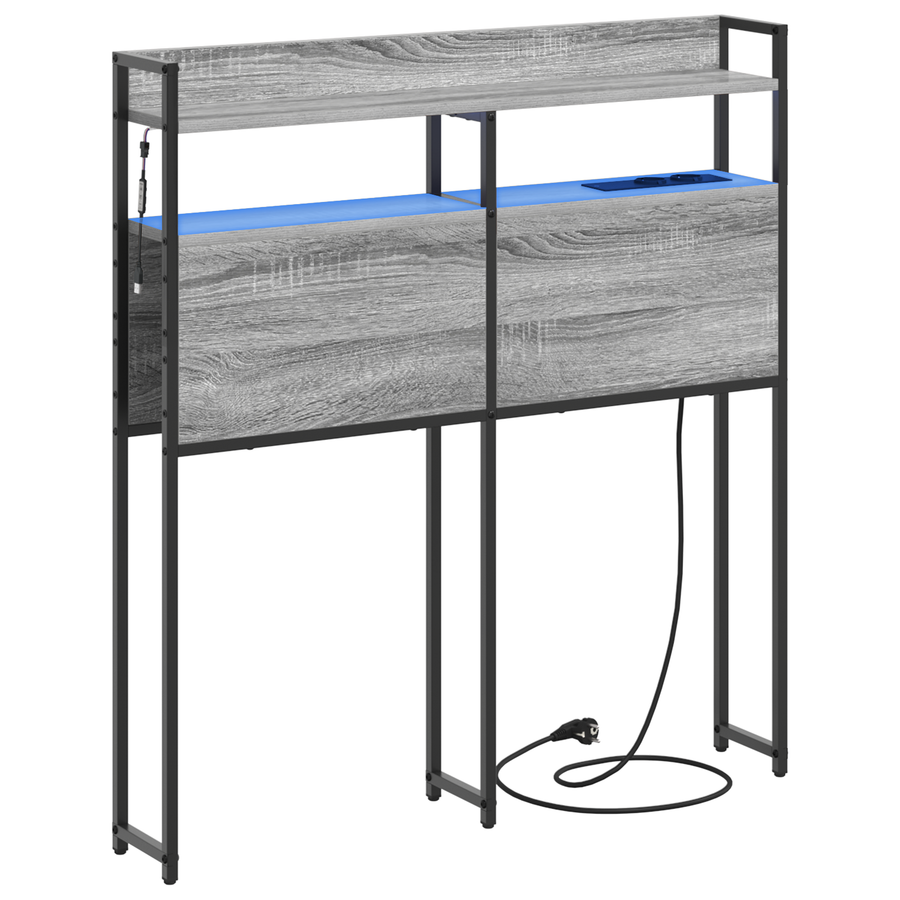 Opberghoofdbord Grijs sonoma 80 cm Bewerkt hout