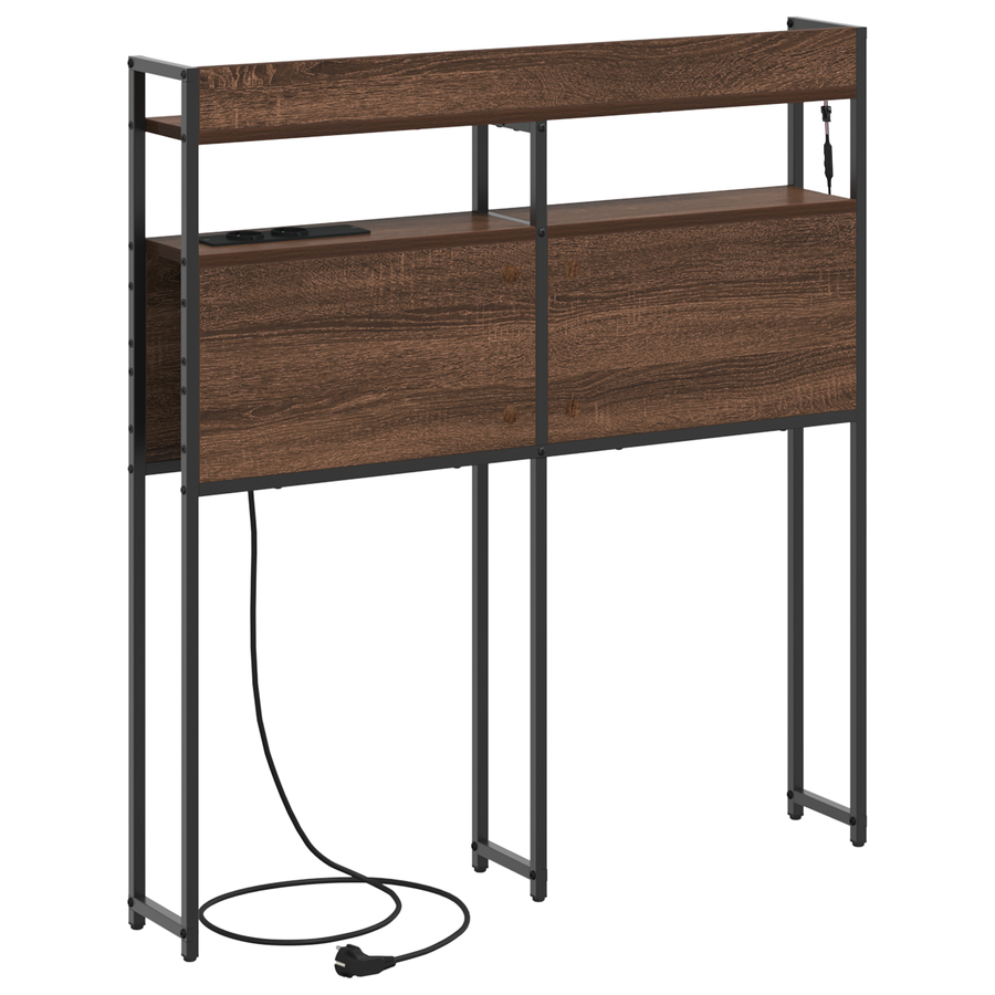 Opberghoofdbord bruin eikenkleur 80 cm Bewerkt hout