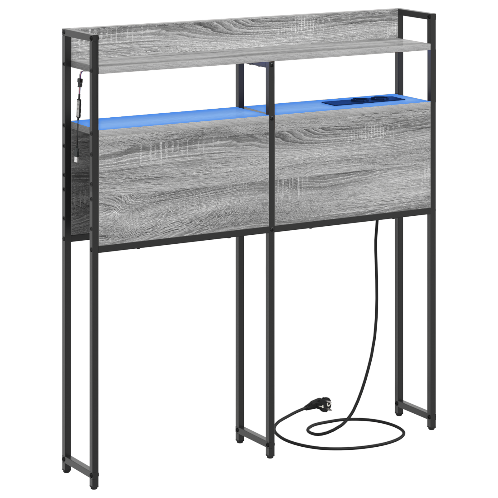 Opberghoofdbord Grijs sonoma 90 cm Bewerkt hout