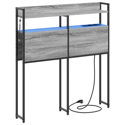 Opberghoofdbord Grijs sonoma 90 cm Bewerkt hout