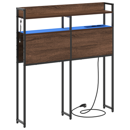 Opberghoofdbord Bruin eiken 90 cm Bewerkt hout