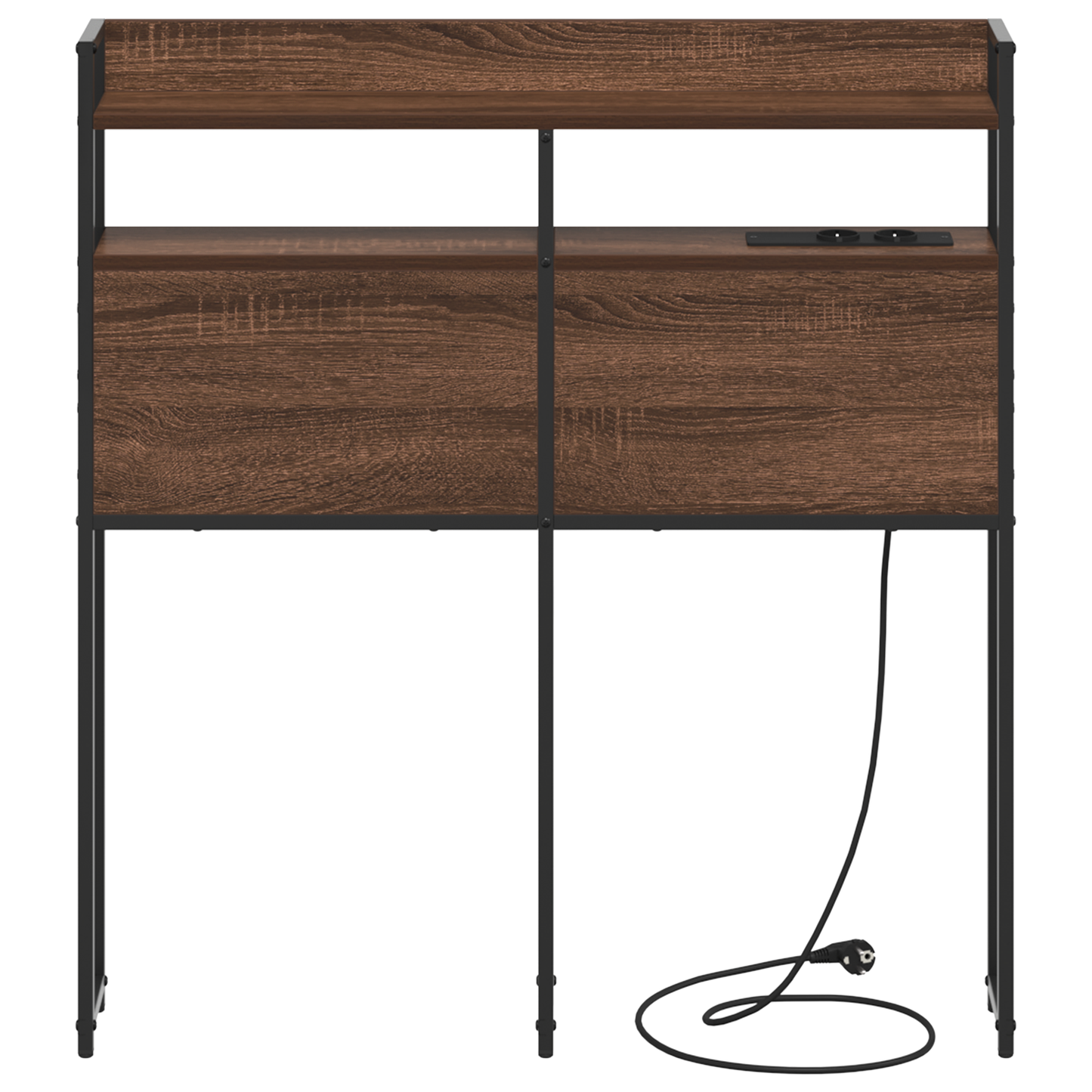 Opberghoofdbord Bruin eiken 90 cm Bewerkt hout