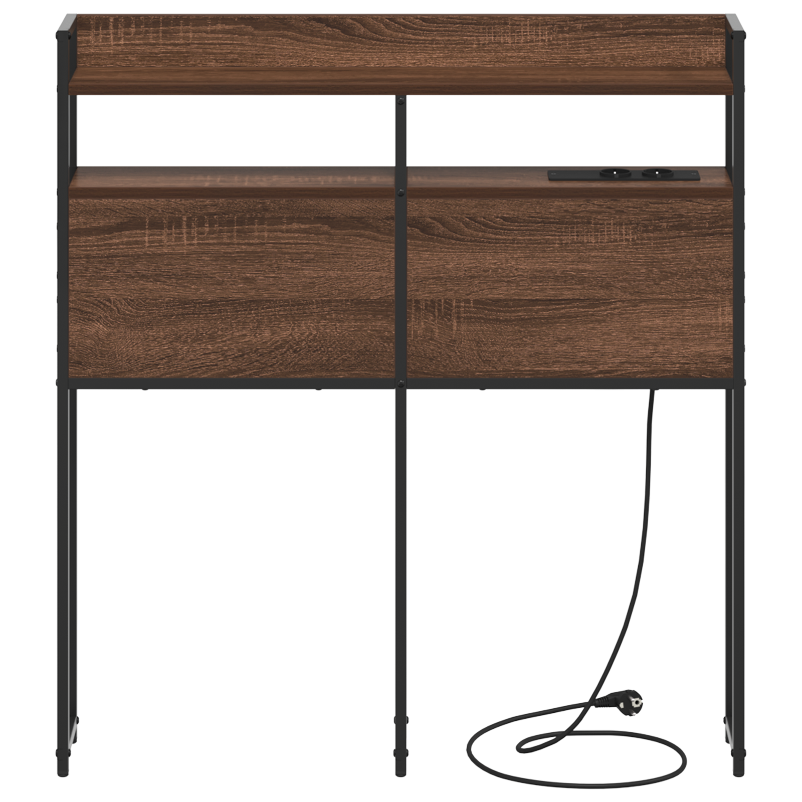Opberghoofdbord Bruin eiken 90 cm Bewerkt hout