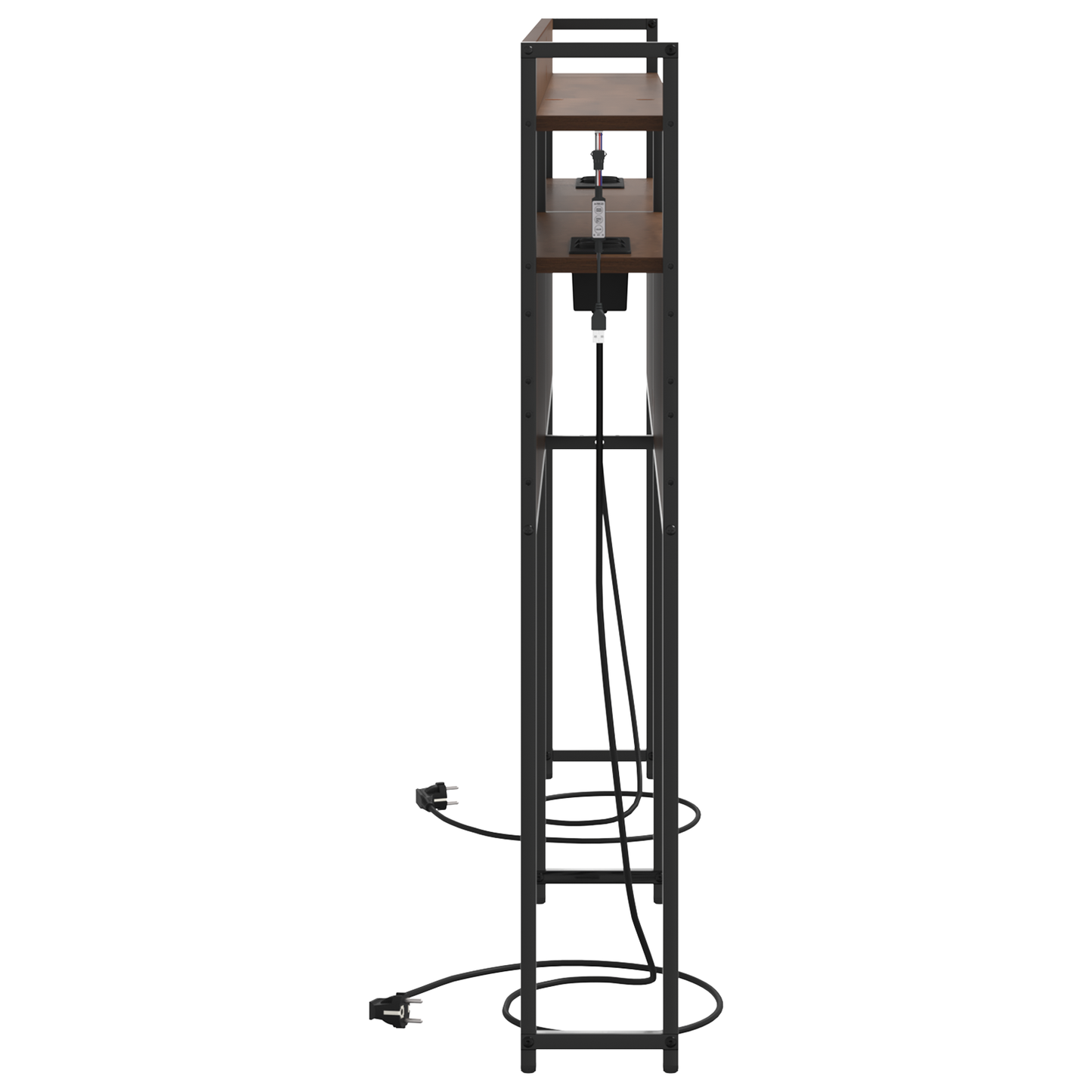 Opberghoofdbord bruin eikenkleur 135 cm Bewerkt hout