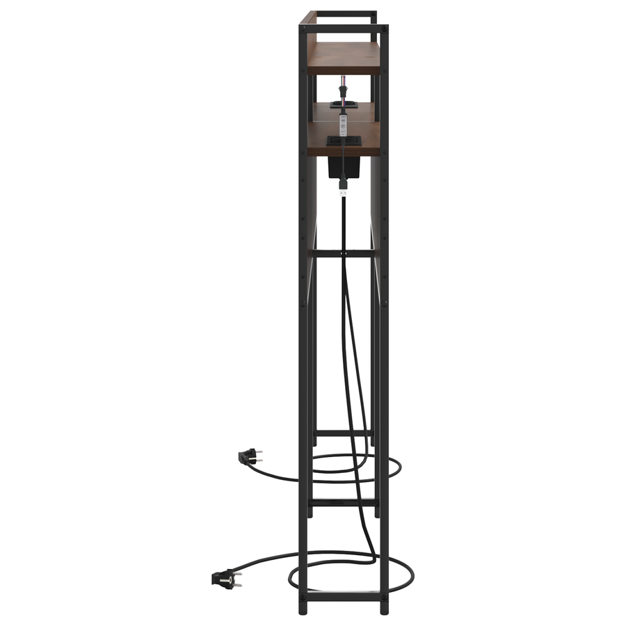 Opberghoofdbord bruin eikenkleur 135 cm Bewerkt hout