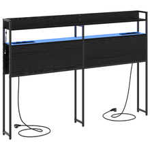 Opberghoofdbord Zwart eiken 150 cm Bewerkt hout