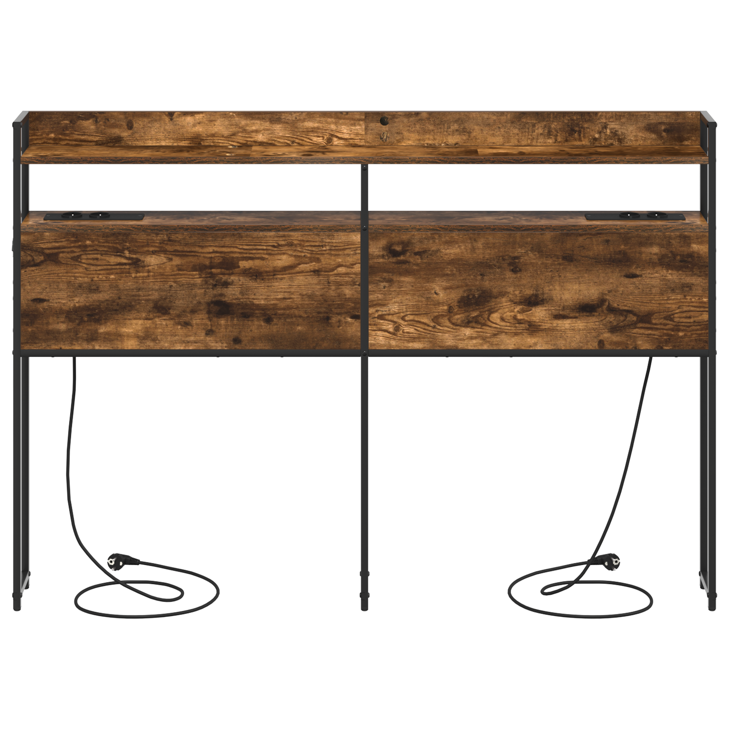 Opberghoofdbord Gerookt eiken 150 cm Bewerkt hout