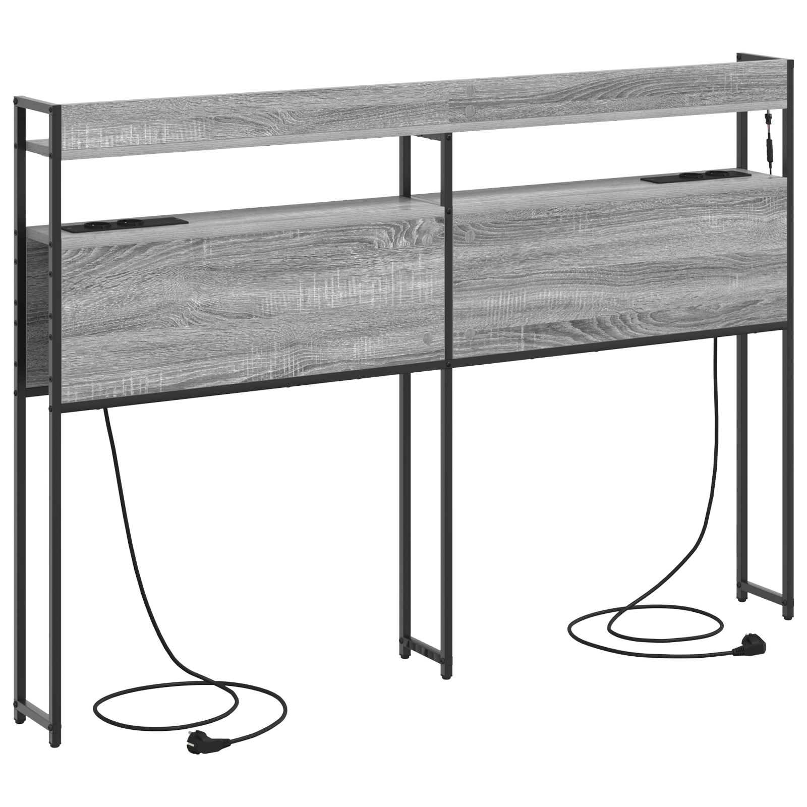 Opberghoofdbord Grijs sonoma 150 cm Bewerkt hout