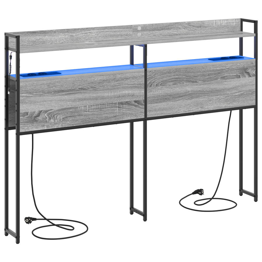 Opberghoofdbord Grijs sonoma 160 cm Bewerkt hout