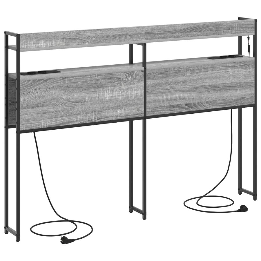 Opberghoofdbord Grijs sonoma 160 cm Bewerkt hout