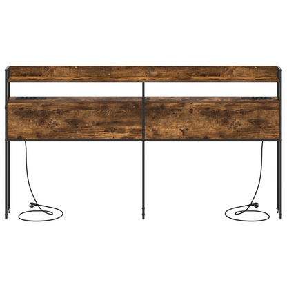 Opberghoofdbord Gerookt eiken 180 cm Bewerkt hout