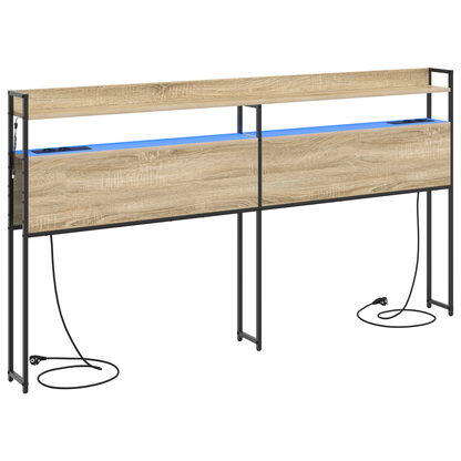 Opberghoofdbord Sonoma eiken 200 cm Bewerkt hout