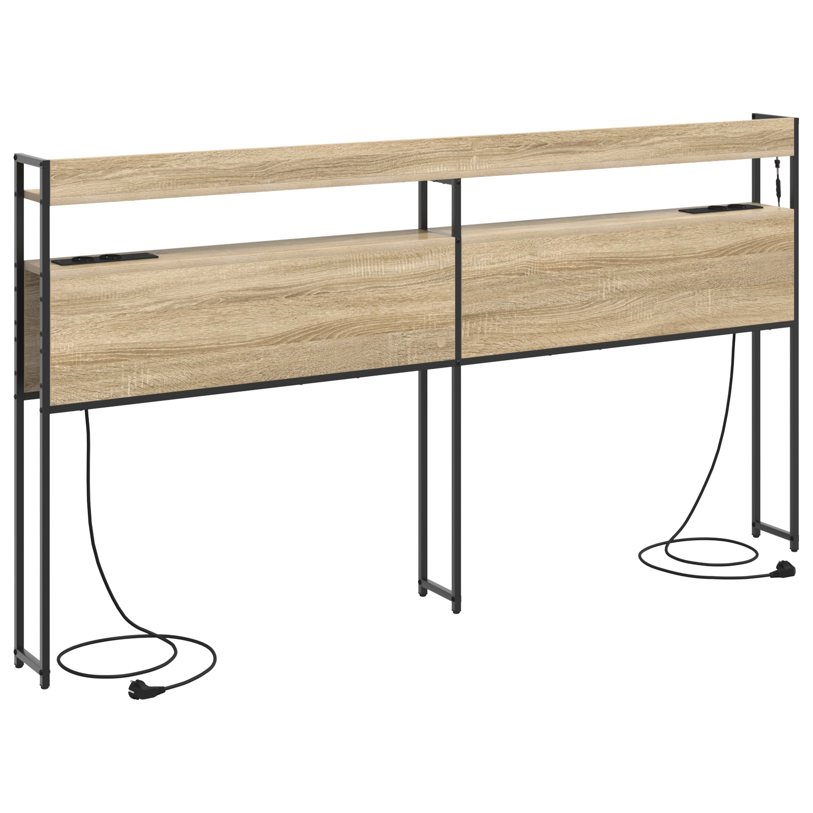 Opberghoofdbord Sonoma eiken 200 cm Bewerkt hout