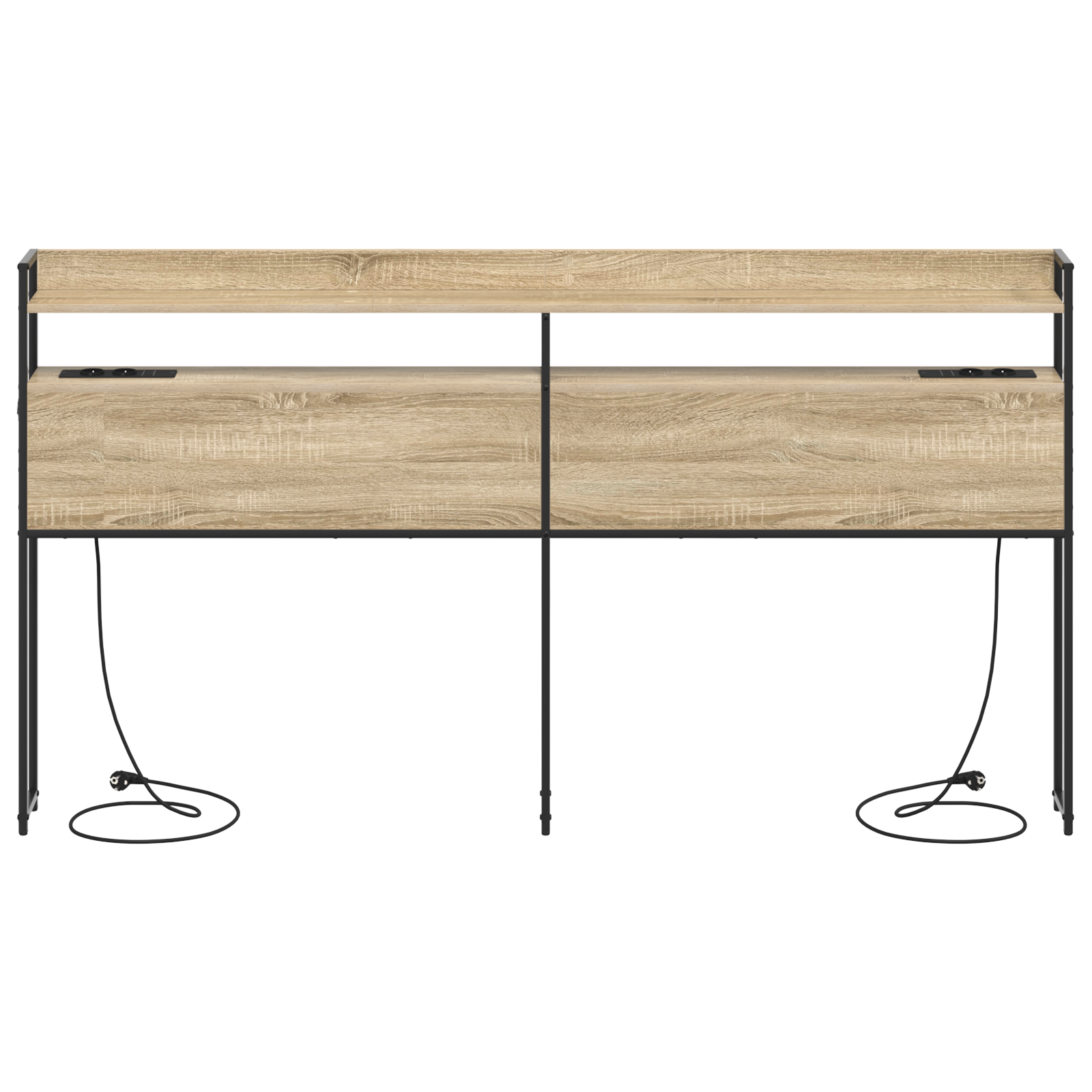 Opberghoofdbord Sonoma eiken 200 cm Bewerkt hout