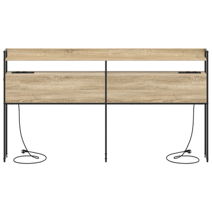 Opberghoofdbord Sonoma eiken 200 cm Bewerkt hout