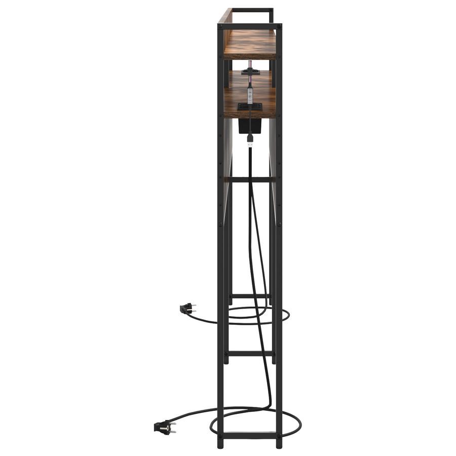 Opberghoofdbord Gerookt eiken 200 cm Bewerkt hout