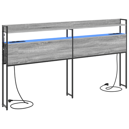 Opberghoofdbord Grijs sonoma 200 cm Bewerkt hout