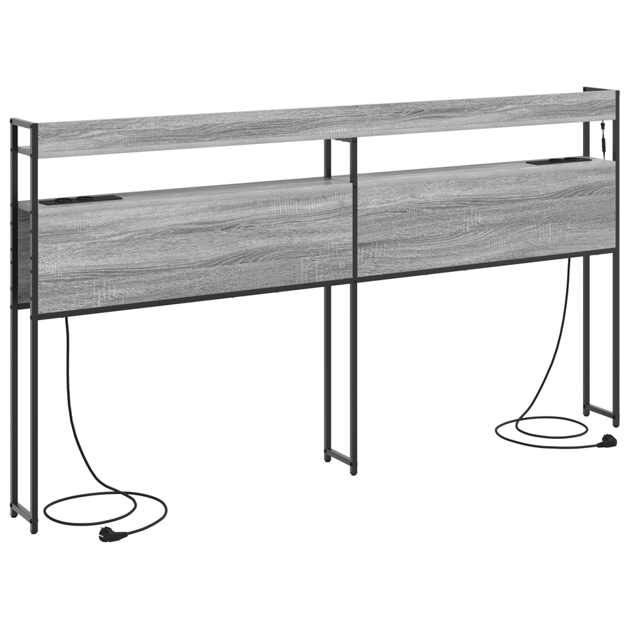 Opberghoofdbord Grijs sonoma 200 cm Bewerkt hout