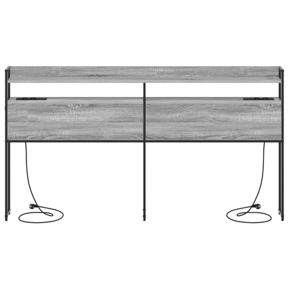 Opberghoofdbord Grijs sonoma 200 cm Bewerkt hout
