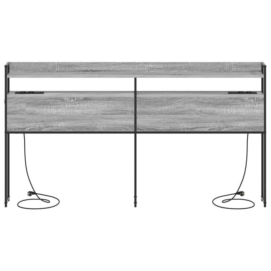 Opberghoofdbord Grijs sonoma 200 cm Bewerkt hout