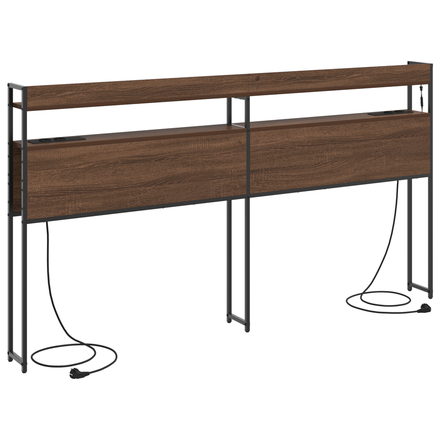 Opberghoofdbord bruin eikenkleur 200 cm Bewerkt hout