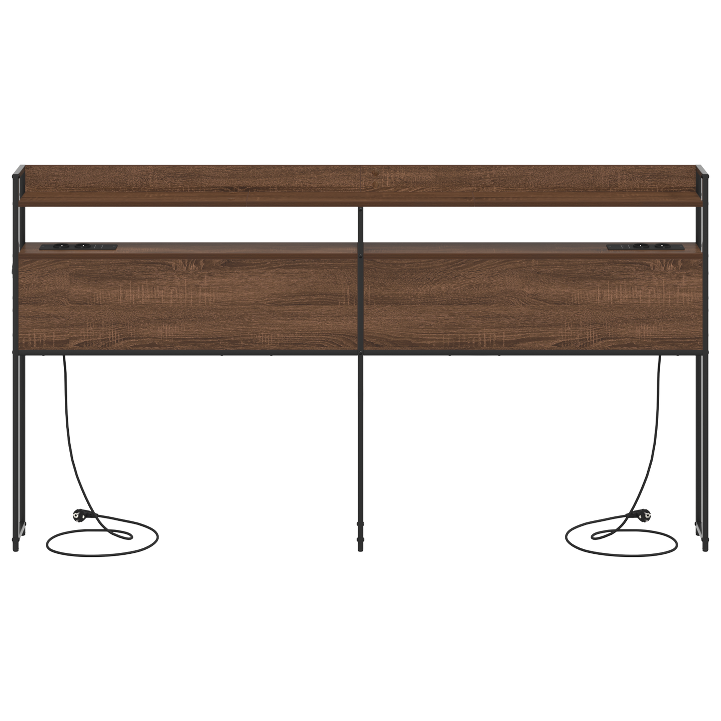 Opberghoofdbord bruin eikenkleur 200 cm Bewerkt hout