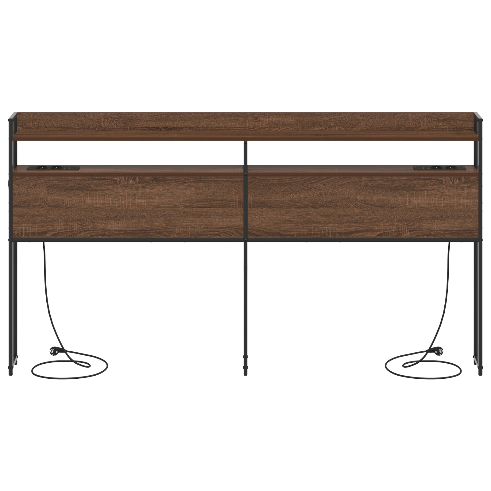 Opberghoofdbord bruin eikenkleur 200 cm Bewerkt hout