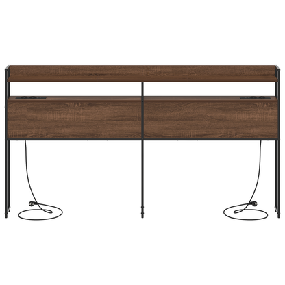 Opberghoofdbord bruin eikenkleur 200 cm Bewerkt hout