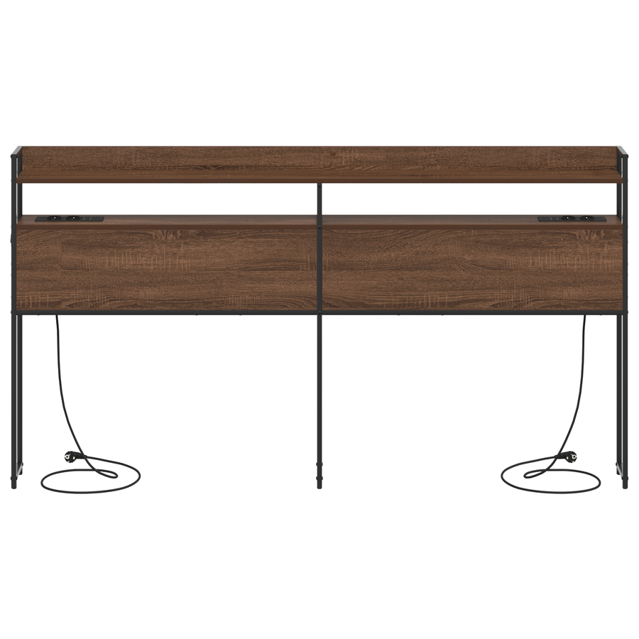 Opberghoofdbord bruin eikenkleur 200 cm Bewerkt hout