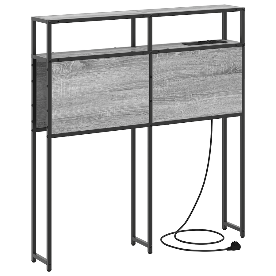 Opberghoofdbord Wandgemonteerd met hoofdeinde met opslag Grijs sonoma 75 cm Bewerkt hout