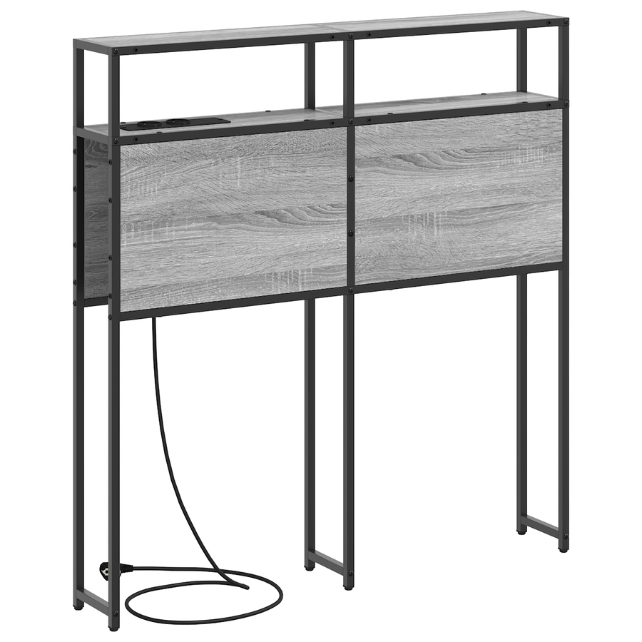 Opberghoofdbord Wandgemonteerd met hoofdeinde met opslag Grijs sonoma 75 cm Bewerkt hout