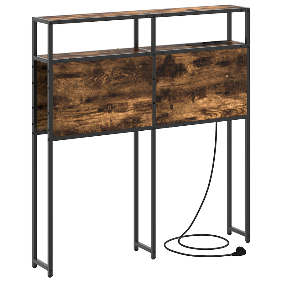 Opberghoofdbord met hoofdeinde met opslag Gerookt eiken 80 cm Bewerkt hout