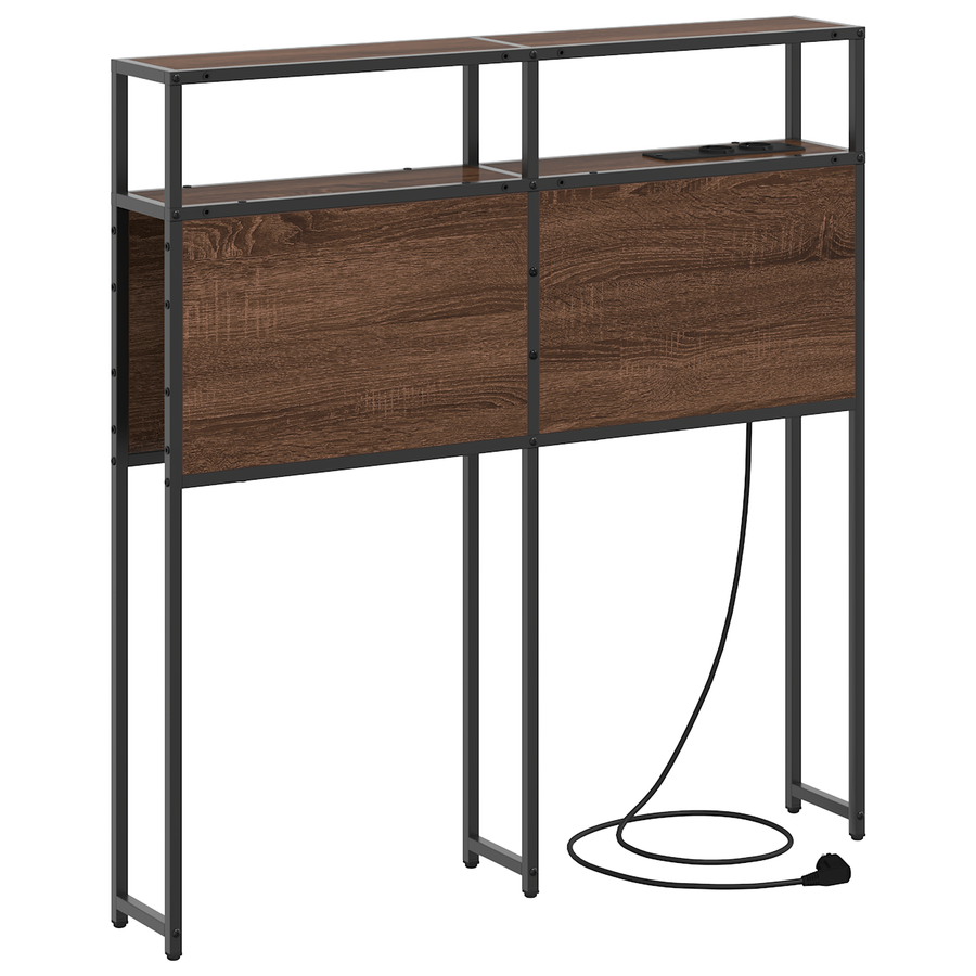 Opberghoofdbord bruin eikenkleur 80 cm Bewerkt hout