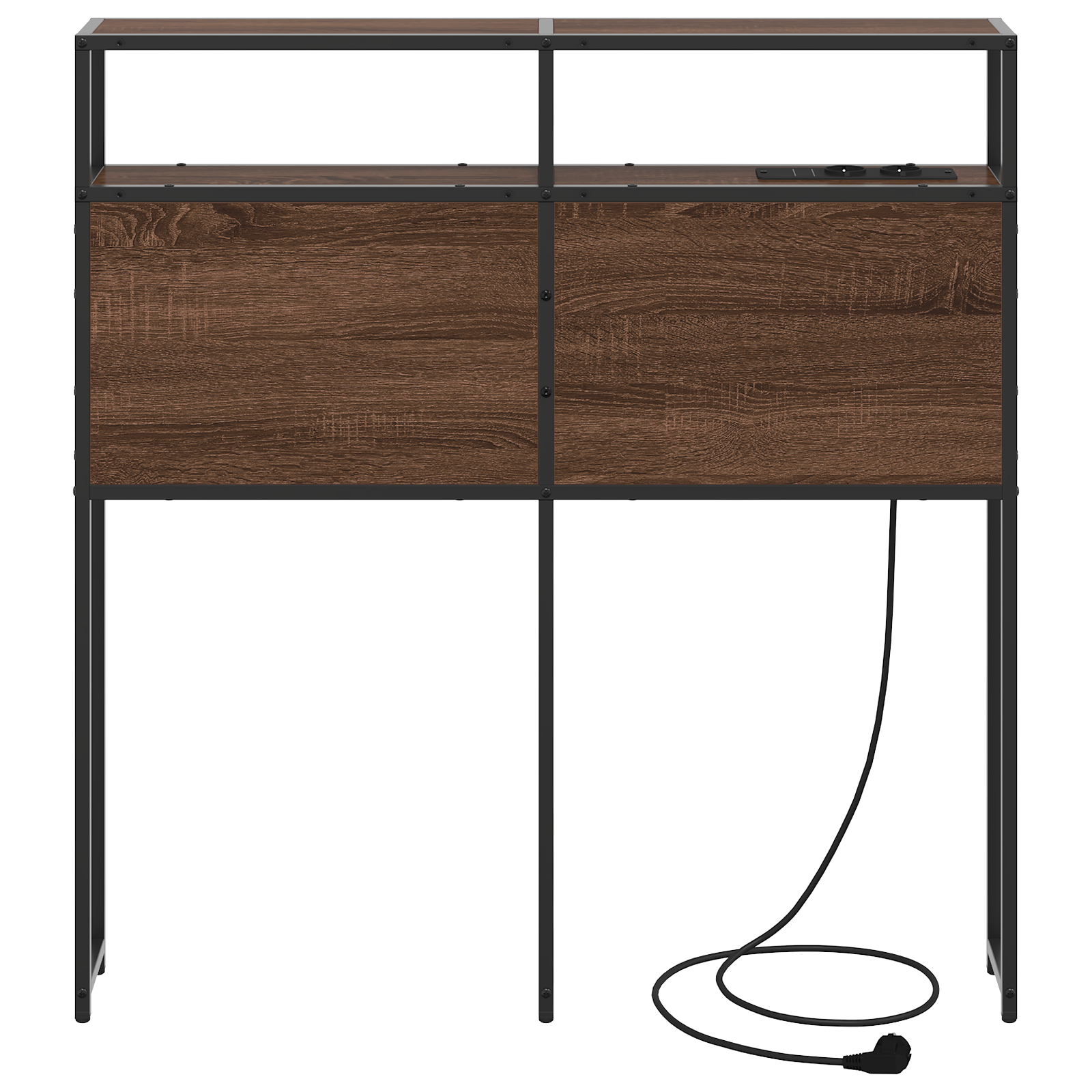 Opberghoofdbord bruin eikenkleur 80 cm Bewerkt hout