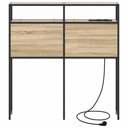 Opberghoofdbord Wandgemonteerd met hoofdeinde met opslag Sonoma eiken 90 cm Bewerkt hout