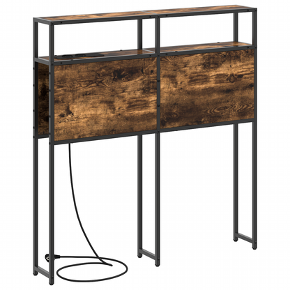 Opberghoofdbord Wandgemonteerd met hoofdeinde met opslag Gerookt eiken 90 cm Bewerkt hout