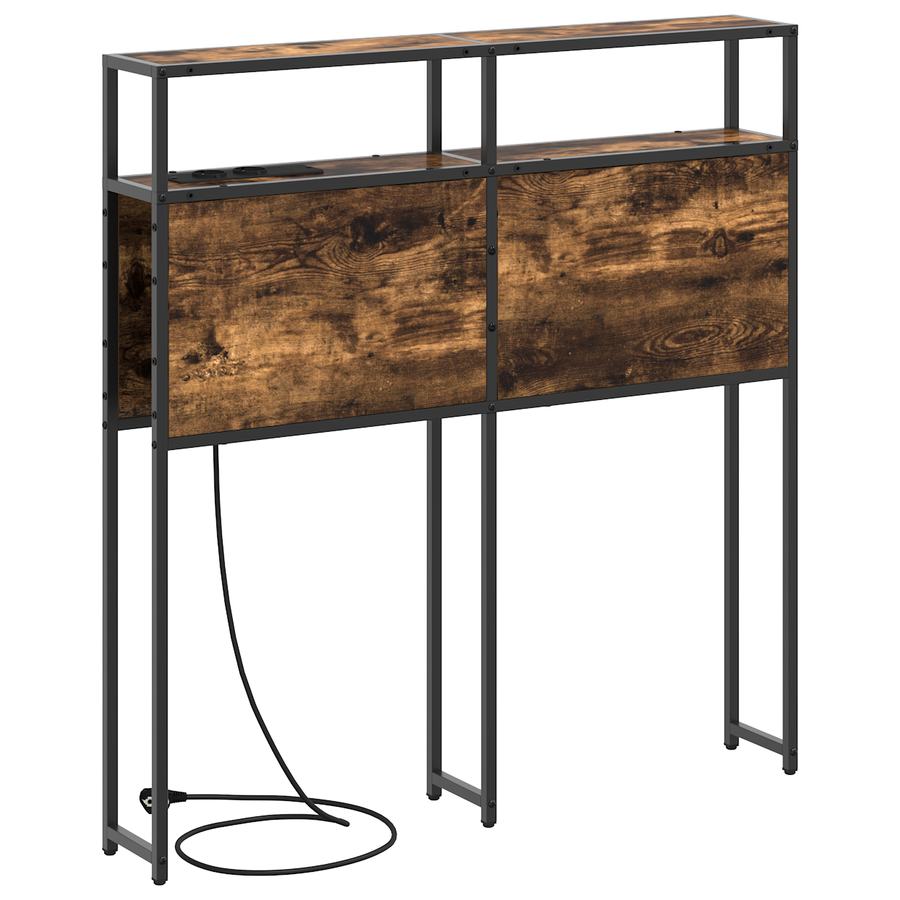 Opberghoofdbord Wandgemonteerd met hoofdeinde met opslag Gerookt eiken 90 cm Bewerkt hout