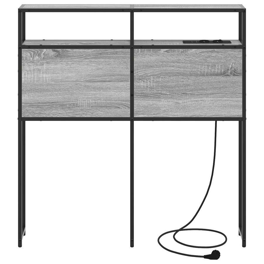 Opberghoofdbord Wandgemonteerd met hoofdeinde met opslag Grijs sonoma 90 cm Bewerkt hout