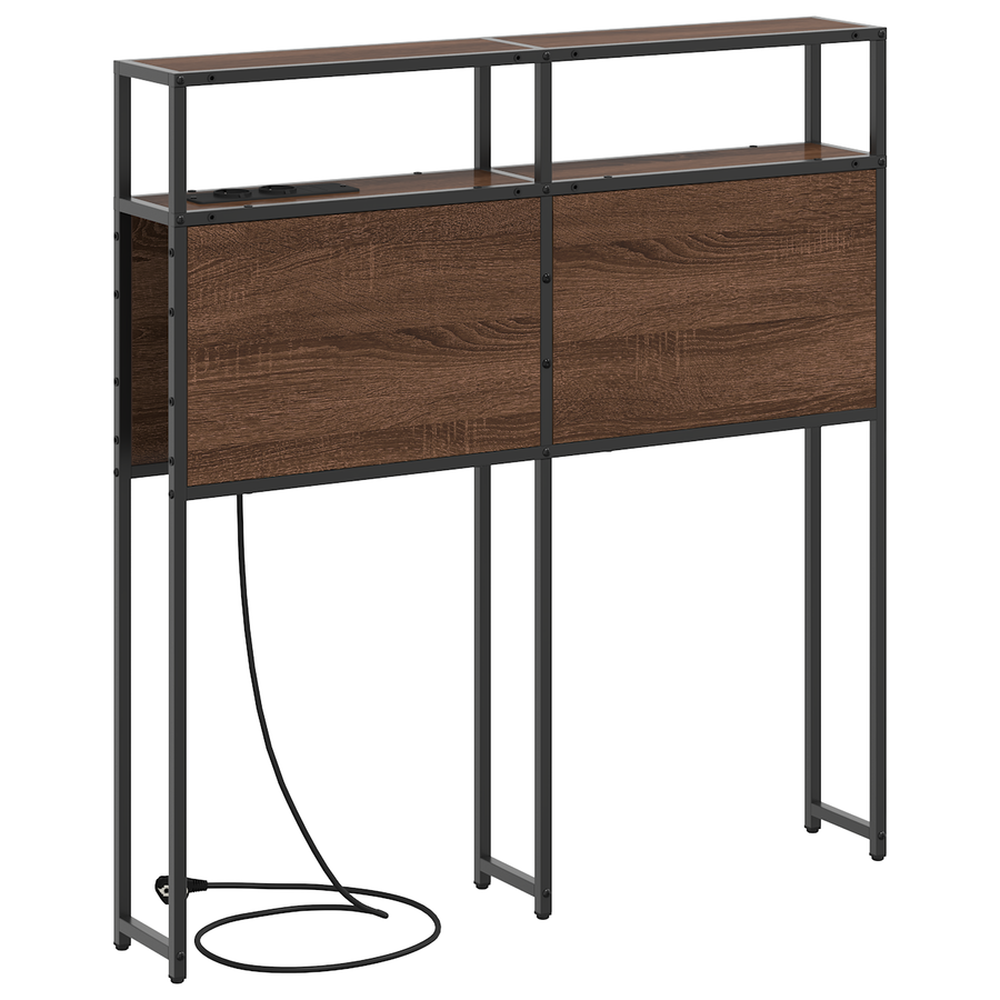 Opberghoofdbord bruin eikenkleur 90 cm Bewerkt hout