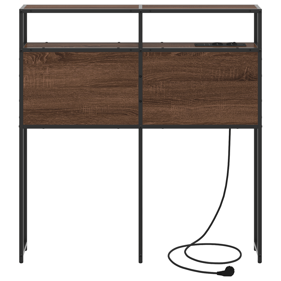 Opberghoofdbord bruin eikenkleur 90 cm Bewerkt hout
