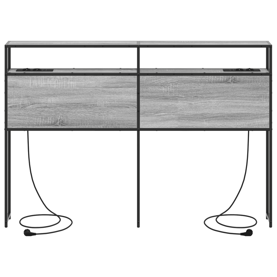 Opberghoofdbord Wandgemonteerd met hoofdeinde met opslag Grijs sonoma 120 cm Bewerkt hout