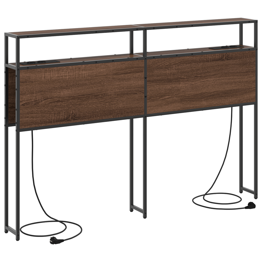 Opberghoofdbord bruin eikenkleur 120 cm Bewerkt hout