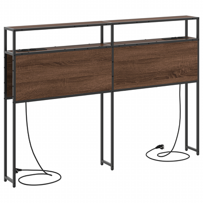 Opberghoofdbord bruin eikenkleur 120 cm Bewerkt hout